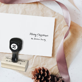 Sello De Caucho Elegante y personalizado nombre de familia navideñ