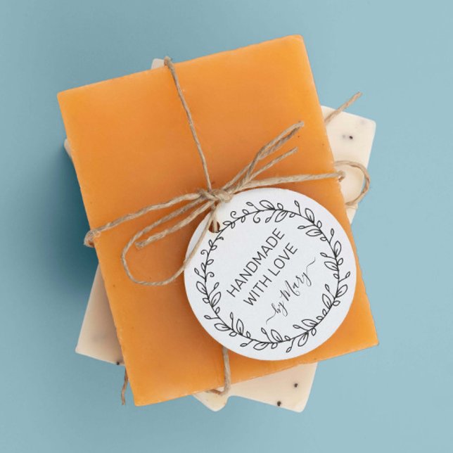 Sello De Caucho Elegantes hojas nombre personalizado hecho a mano  (Subido por el creador)