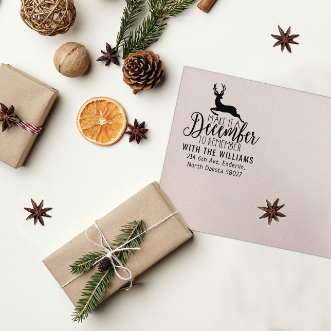 Sello De Caucho Elegantes Navidades Dirección de Regreso, Venado (Subido por el creador)