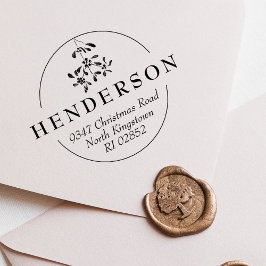 Sello De Caucho Elegantes Navidades Mistletoe Dirección de Regreso