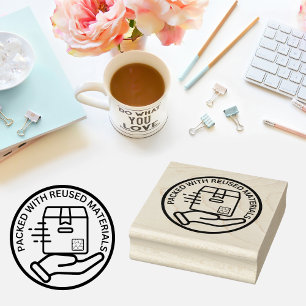 Sello De Caucho EMBALADO CON MATERIALES REUTILIZADOS Ecológicament