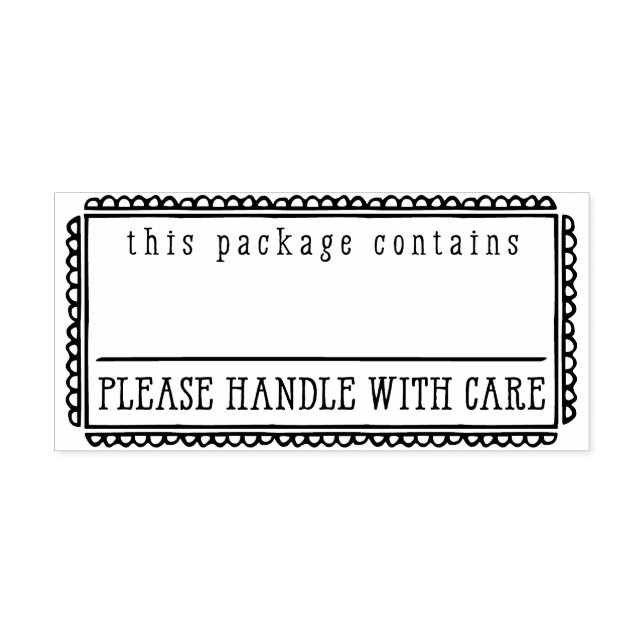 Sello De Caucho EMBALAJE HANDMADE lindo este envase contiene (Impresión)