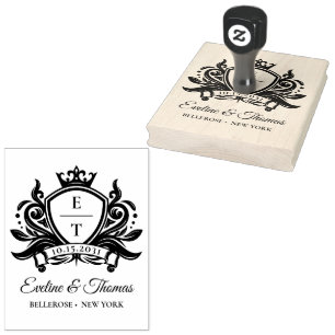 Sello De Caucho emblema del logotipo del boda real en negrita mode