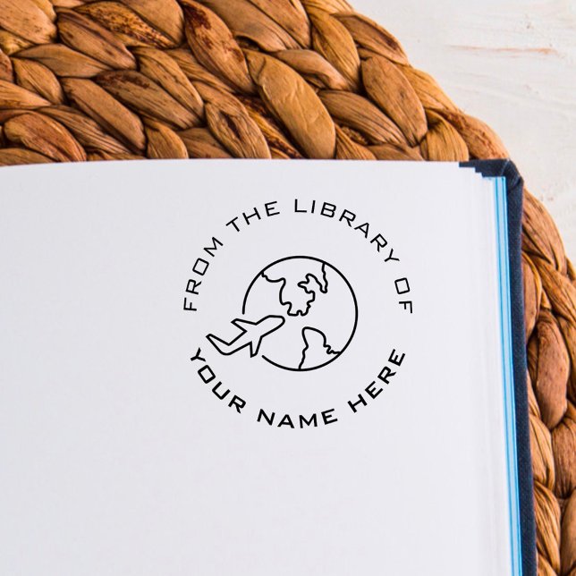 Sello De Caucho Embosser del libro personalizado | Avión de viajer (Subido por el creador)