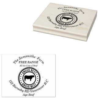 Sello De Caucho Empresa familiar personalizada Angus Beef Farm