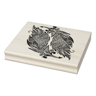 Sello De Caucho Esbozo Inspirado De Las Plumas