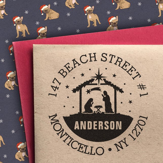 Sello De Caucho Escena de la Natividad El bebé Jesucristo Direcció (Subido por el creador)