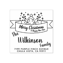 Sello De Caucho Escritura a mano de cinta de navidad de Merry