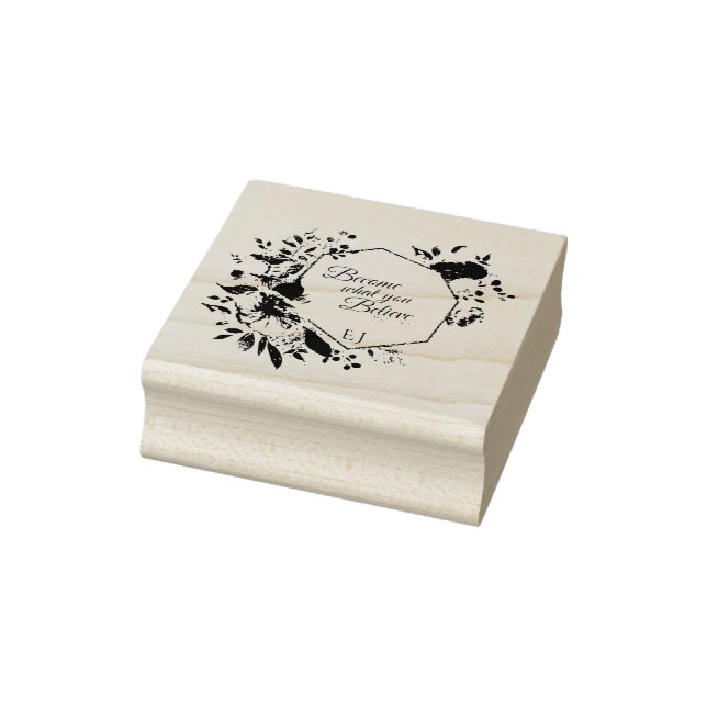 Sello De Caucho Escritura floral monograma (Sello)
