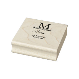 Sello De Caucho Escuadrón de novias agregar nombre monograma dama 