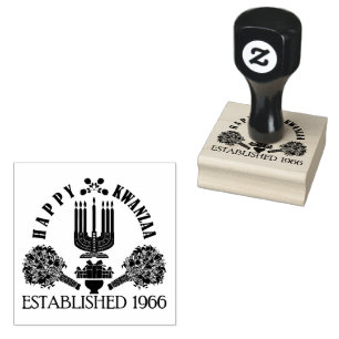 Sello De Caucho Escudo de Kwanzaa   Emblema para Kwanzaa