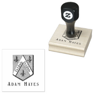 Sello De Caucho Escudo medieval cardiaco Ex Libris