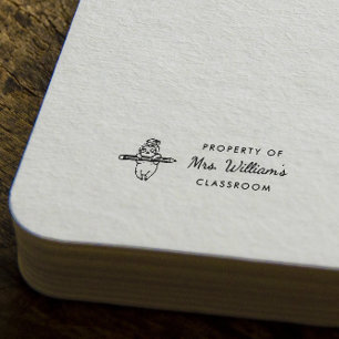 Sello De Caucho Eslogan - aula de libros de nombres de profesores 