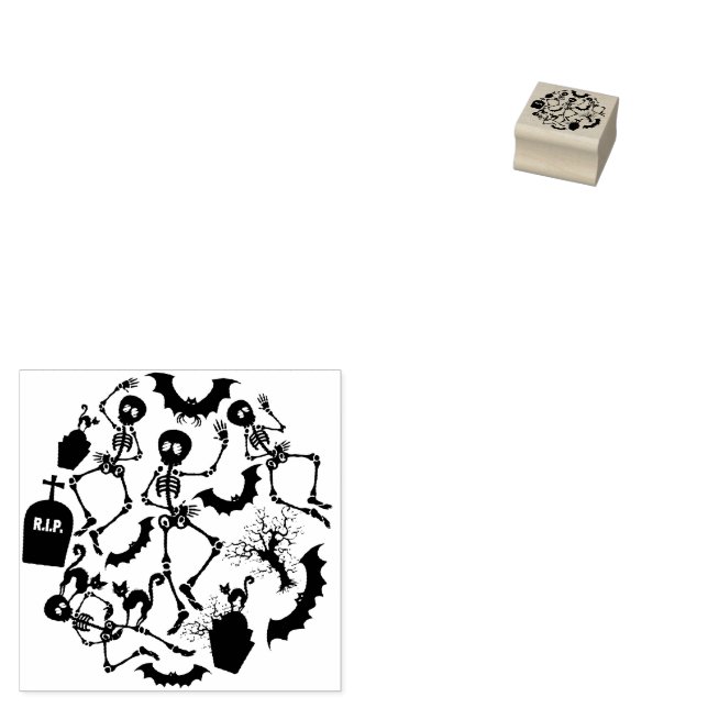 Sello De Caucho Esqueletos de Halloween Danza macabra (Sellado)