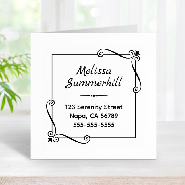 Sello De Caucho Esquina Remolinos Marco Cuadrado Dirección (Subido por el creador)