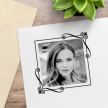 Esquina Swirls Square Frame Personalizado Foto