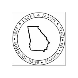 Sello De Caucho Estado de Georgia Mapa de devolución Dirección Est