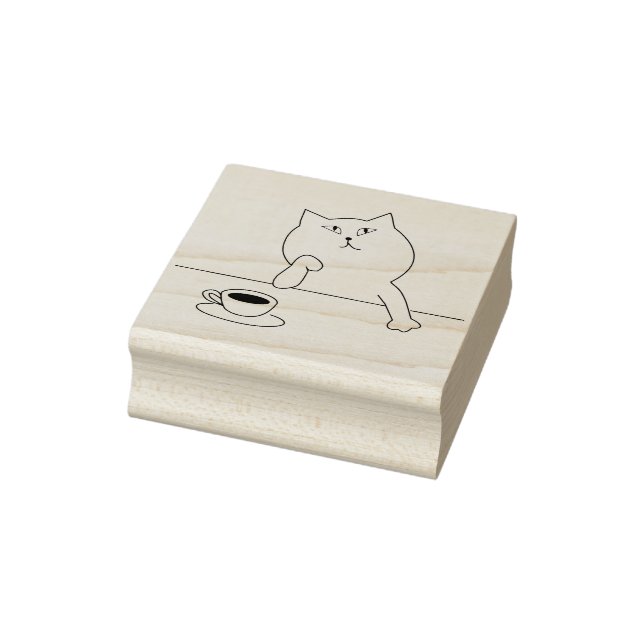 Sello De Caucho estampación de arte de gato de café (Sello)