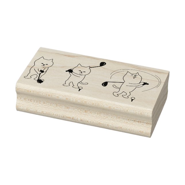 Sello De Caucho estampación de arte de gatos de golf (Sello)