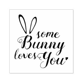 Sello De Caucho Estampación de Pascua. Algunos Bunny Te Aman.