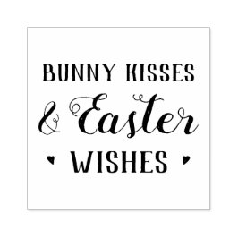 Sello De Caucho Estampación de Pascua. Besos de conejo y deseos de
