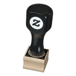 Sello De Caucho Estampado Art Deco Monograma Madera