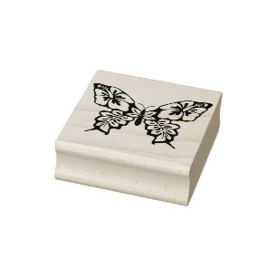 Sello De Caucho estampado artístico de mariposa fina