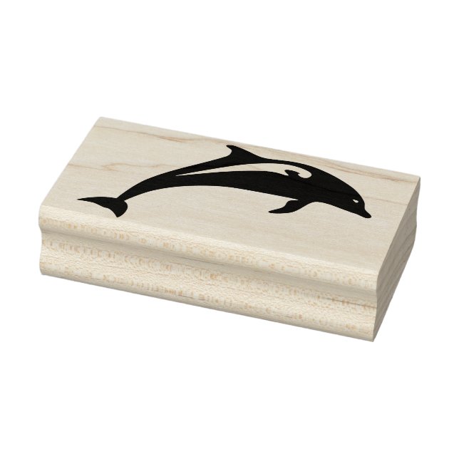 Sello De Caucho estampado de arte de delfines en salto (Sello)