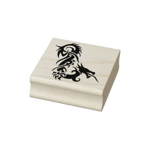 Sello De Caucho estampado de arte de dragón tribal