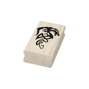 Sello De Caucho estampado de arte de dragón tribal