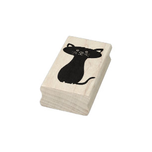 Sello De Caucho estampado de arte de gato chunky