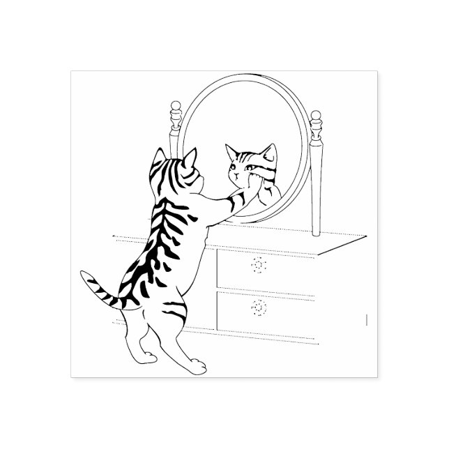 Sello De Caucho estampado de arte de gato de belleza (Impresión)