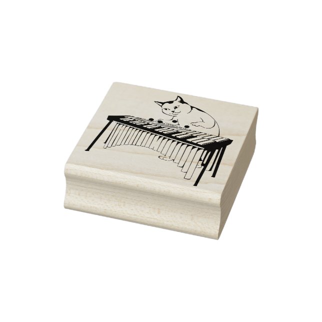 Sello De Caucho estampado de arte de gato musical (Sello)