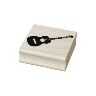 Sello De Caucho estampado de arte de guitarra acústica