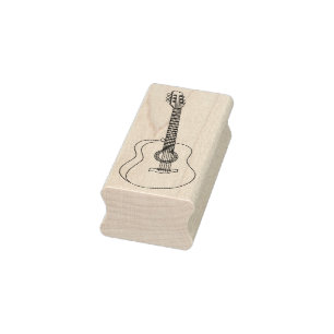 Sello De Caucho estampado de arte de guitarra acústica