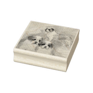 Sello De Caucho Estampado de arte de la madera de San Bernardo