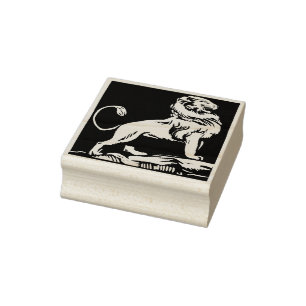 Sello De Caucho estampado de arte de león masculino