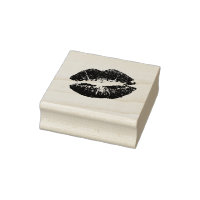 Estampado de arte de madera de los labios frondoso