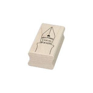 Sello De Caucho Estampado de arte de madera en la fuente ideal de 