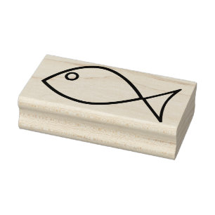 Sello De Caucho estampado de arte de pescado de jesus