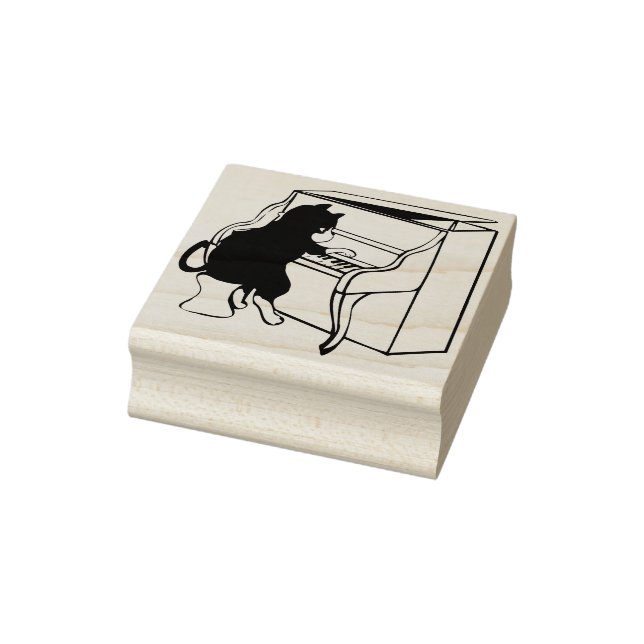 Sello De Caucho estampado de arte de piano cat (Sello)