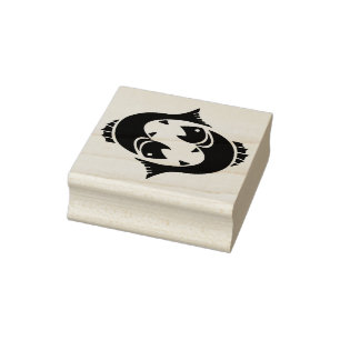 Sello De Caucho estampado de arte de zodiac piscis