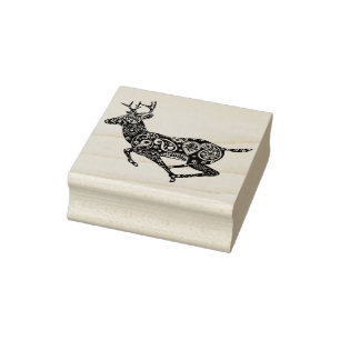 Sello De Caucho estampado de arte paisley deer
