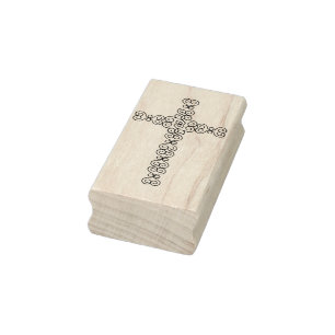 Sello De Caucho estampado de cruz de desplazamiento ornamental
