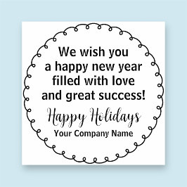 Sello De Caucho Estampado de madera de 2 pulgadas Felices Fiestas