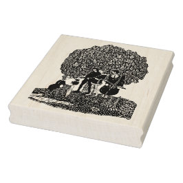 Sello De Caucho Estampado musical de arte de madera
