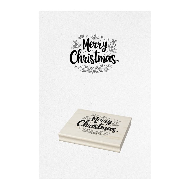 Sello De Caucho Estampado navideño (merry christmas stamp, christmas greeting stamp, holiday stamp, festive stamp, xmas stamp, )