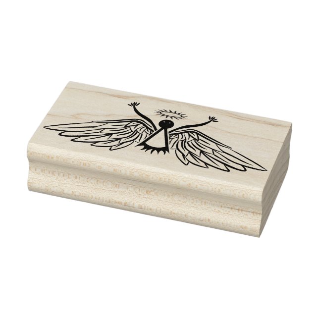 Sello De Caucho estampilla de arte angel espeluznante (Sello)