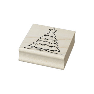 Sello De Caucho estampilla de arte de árboles de navidad