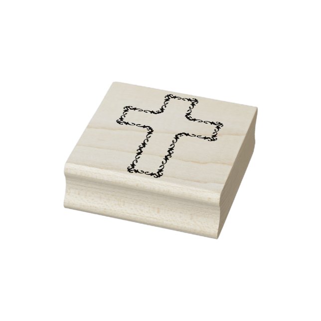 Sello De Caucho estampilla de arte de la cruz de vid floral (Sello)